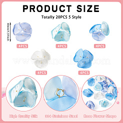 20шт. 5-х стильный шёлковый искусственный цветок розы подвеска&nbsp;PALLOY-TA00202