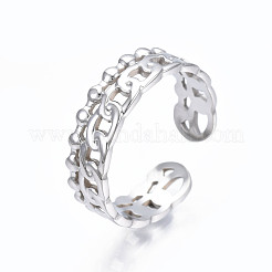 Открытое кольцо-манжета из нержавеющей стали марки 304 RJEW-T023-92G