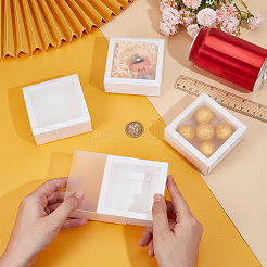 Картонные ящики для хранения подарков с прозрачной крышкой CON-WH0092-72A-01