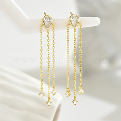 Элегантные серебряные серьги-кисточки с цирконом для повседневной женской одежды YG7714