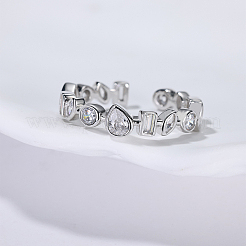 Модное геометрическое серебряное кольцо с каплей воды s925 для женщин и пар GO5143