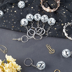 Зеркальный шар акриловые подвески брелок&nbsp;KEYC-WH20002-09B-01