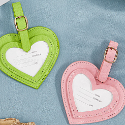 2 шт. 2-х цветные бирки для багажной сумки из искусственной кожи&nbsp;AJEW-GF0011-46B