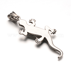 Большие подвески из нержавеющей стали 304 с гекконом и стразами&nbsp;X-STAS-M222-12AS