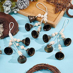 6 шт. защита в виде железных колокольчиков для дверной ручки&nbsp;HJEW-GO0001-13