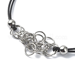 Изготовление браслета-мешка в технике макраме из нержавеющей стали 304 для держателя камней&nbsp;AJEW-JB01193-01