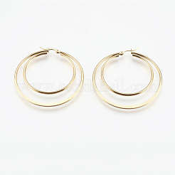 201 серьги-кольца из нержавеющей стали EJEW-I213-B-01G