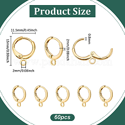 60 шт. латунные серьги с защелкой&nbsp;KK-PH0014-02