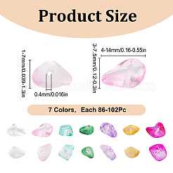 84 г двухцветных прозрачных стеклянных бусин GLAA-GO0001-18