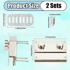 Застежки для кошелька с замком из цинкового сплава&nbsp;PURS-WH20003-001P