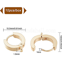 10 шт. фурнитура для сережек-колец Huggie Hoop из нержавеющей стали 201 STAS-BC0002-45