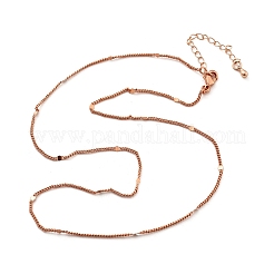Латунные цепочки панцирного плетения ожерелья для женщин NJEW-D302-18RG