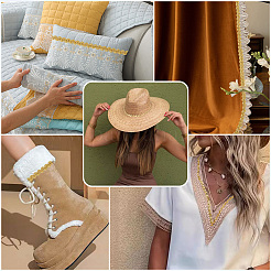 Волнистая лента из полиэстера с бахромой&nbsp;OCOR-WH20007-29A