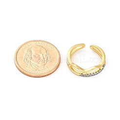 Кольца-манжеты для пальцев с микропаве из прозрачных кубических цирконий из латуни для женщин&nbsp;RJEW-C116-14G