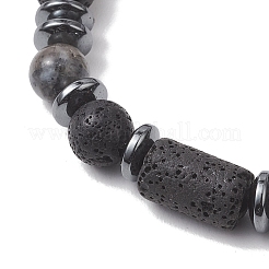 2 шт. эластичные браслеты из натуральной лавы&nbsp;BJEW-JB13196