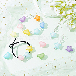 200 шт. 2 вида матовых и прозрачных акриловых бусин&nbsp;FACR-PH0001-03