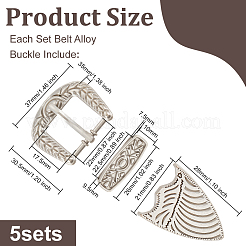 Комплекты пряжек из сплава ремня FIND-WH0147-77AS