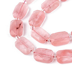 Вишневого кварца стеклянные бусы пряди G-T139-76