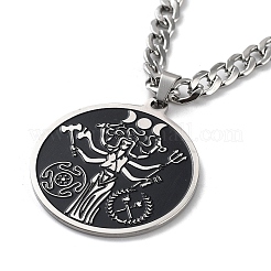 Ожерелье с эмалированной подвеской из нержавеющей стали 201&nbsp;LS-NJEW-K253-20P