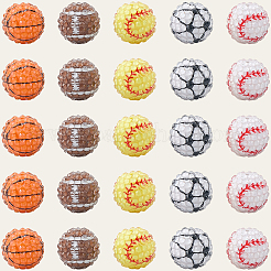 40 шт. 5 вида спортивных непрозрачных бусин из акриловой смолы&nbsp;MACR-PA0001-05