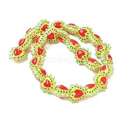 Запекаемые стеклянные бусины с рисунком в виде сердца LAMP-V001-09