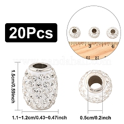 20 шт. европейские бусины ручной работы из полимерной глины со стразами CPDL-YW0001-03