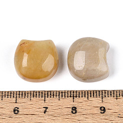 Бусины из натурального топаза и нефрита в форме головы кошки G-T144-05H