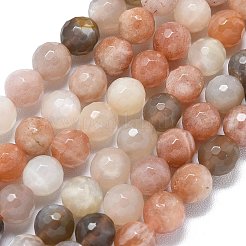 Нити из натуральных бусин из нескольких лунных камней&nbsp;G-B165-A02-8mm