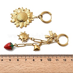 Серьги-кольца из нержавеющей стали 304 с эмалью&nbsp;EJEW-G451-07G