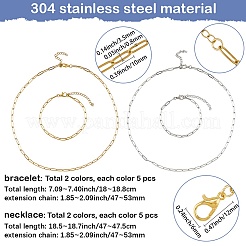 Комплекты украшений из цепочек-скрепок из нержавеющей стали 304 и браслетов&nbsp;SJEW-SC0001-07