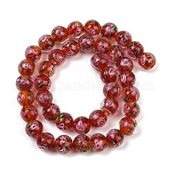 Нити бусин лампворк из песочного золота ручной работы&nbsp;LAMP-B028-03C-10mm