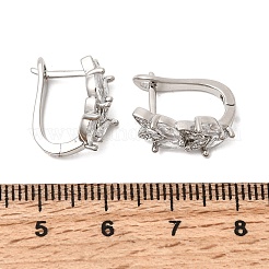 Серьги-кольца из латуни с микропаве из прозрачных кубических цирконий&nbsp;EJEW-H180-29P