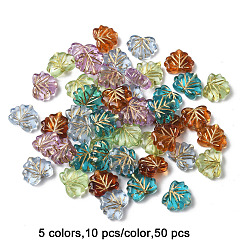 50 шт. 5-х цветные прозрачные акриловые бусины с покрытием&nbsp;OACR-FP0001-27