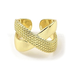 Кольцо из латуни с открытым манжетным покрытием RJEW-H218-05G