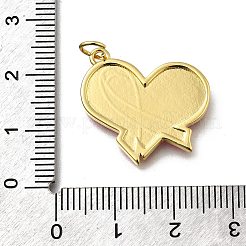 Октябрь рак груди розовая лента осведомленности латунные эмалевые подвески KK-G525-10G-05