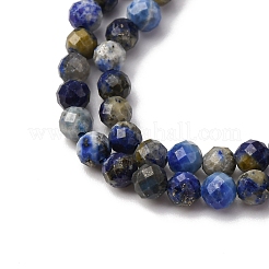 Нитки бусины из натурального ляписа-лазури G-RM2025-A41-4mm-A