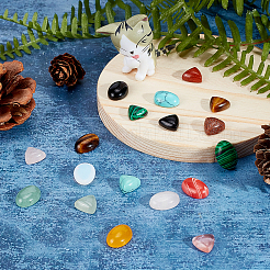 18 шт. 18 стиля кабошонов из смешанных натуральных и синтетических драгоценных камней G-FH0001-45