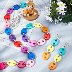 2 прядь цепочек из кофейных зерен ручной работы из пластика AJEW-AR0001-10