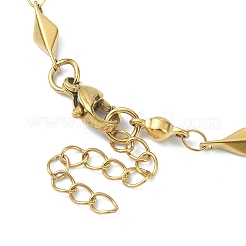 Ионное покрытие (ip) 304 нержавеющая сталь ромбовидные звенья браслеты цепи для женщин BJEW-D023-01G