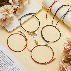 12шт 3 цвета регулируемые браслеты из искусственной кожи со шнуром-слайдером&nbsp;BJEW-SC0001-39G