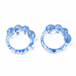 Массивное прозрачное акриловое кольцо в пятнистый цвет RJEW-S045-132