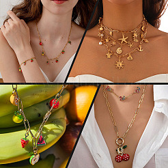 18 шт. 2 цвета 667 нержавеющая сталь цепочка-скрепка ожерелье&nbsp;NJEW-ME0001-08