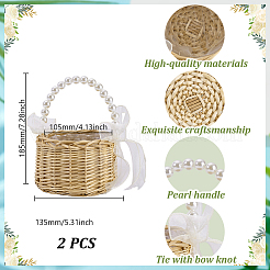 Пластиковые цветочные корзины с ручкой&nbsp;DIY-WH0899-431B