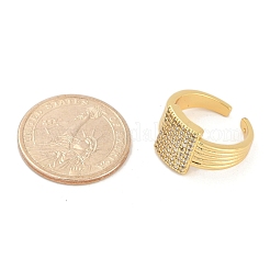 Открытые манжеты из латуни с микропаве и прозрачным цирконием для женщин&nbsp;RJEW-M026-02G-03