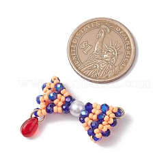 Подвески-бантики из стеклянных бус PALLOY-MZ00553-02