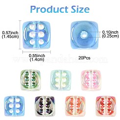 20шт УФ-покрытие прозрачные акриловые бусины&nbsp;OACR-FS0002-39