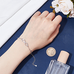 1шт 925 браслета из стерлингового серебра с микропаве из кубических цирконий BJEW-AR0001-10