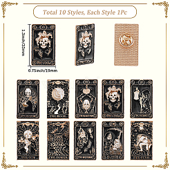 10 шт. 10 стиля эмалевых булавок Таро JEWB-SC0001-72