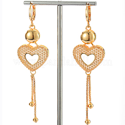 Латунные серьги-кольца с кисточками в форме сердца JA5879