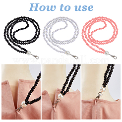 3 шт. вспомогательные детали для молнии из АБС-пластика с имитацией жемчуга&nbsp;HJEW-DC00127